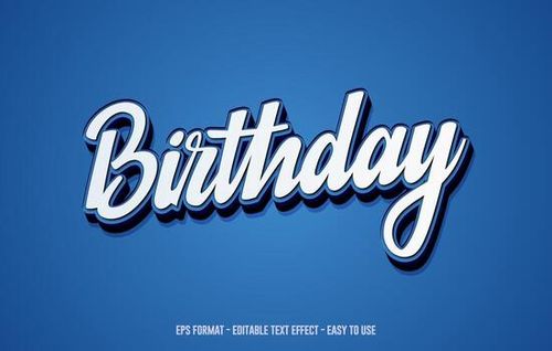 estilo de efecto de texto editable en 3d de cumpleaños gratis, plantilla de estilo de texto en 3d, plantilla de estilo de texto en 3d vector