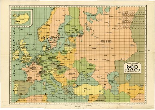 Antique Map-EUROPE-RUSSIA-TURKEY-SYRIA-IRAN-UKRAIN-Anonymous-Radio Magazine-1932