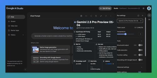 AI Studio 仍可免费使用 Gemini 2.5 Pro