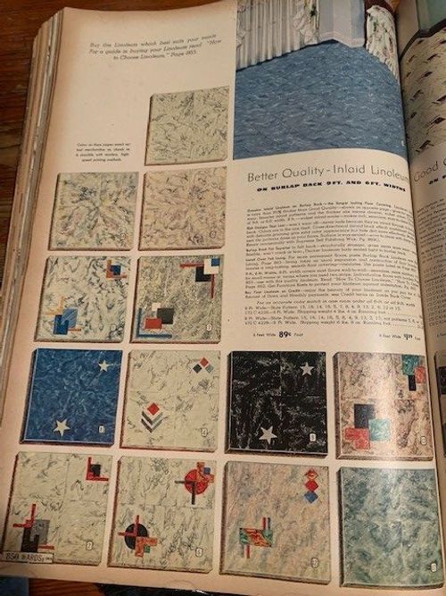 1942 1943 Linoleum Flooring page as seen in a Montgormery Ward Vintage Catalog