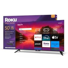 Roku Smart TV – 50-Inch Select Series 4K HDR RokuTV with Roku Enhanced Voice Remote, Brilliant 4K Picture, Automatic Brightness, & Seamless Streaming – Live Local News, Sports, Family Entertainment