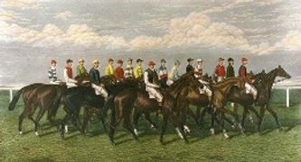 Leading Jockeys Of The Day, vintage horse racing print