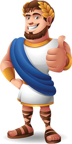 Roman Emperor: Thumbs Up A roman character giving a thumbs up. roman emperor: thumbs up stock illustrations