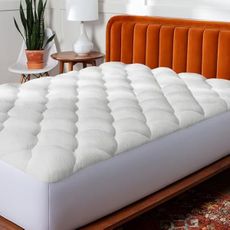 ViscoSoft Copper Pillow Top King Mattress Pad - Soft Overstuffed Premium Cloud-Like Support - Quilted Fiberfilled Mattress Topper with Deep 18" Pocket for Secured Fit