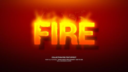 PSD fire burns text effect