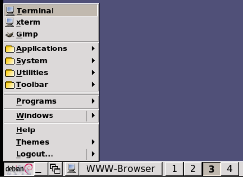 IceWM's Start Menu is intended to resemble that of Windows 95.