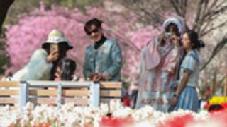 南昌：民众游园赏花乐享春光