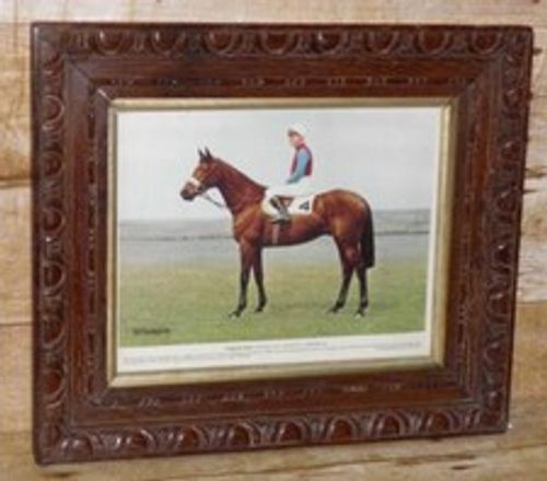 Vintage Framed Schweppes Magazine   Calendar Equestrian Racing Print Persian War