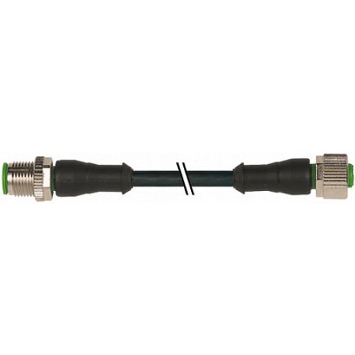 M12 male/M12 female PUR 4x0.34 bk UL/CSA+drag chain 25 m