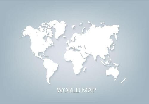 Free Vector World Map White 3D