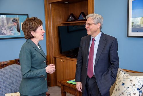 2016 april 05 us senator susan collins meets with merrick garland