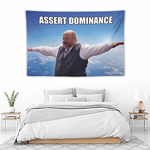 Kiaonda Superior Bertram Assert Dominance Funny Tapestry 40"x60" Wall Hanging Meme Tapestry Flag Banner Poster Wall Art Backdrop Party Decorative For College Dorm Home Decor Living Room Bedroom