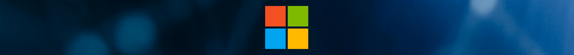 Microsoft logo on a blue background representing technology and certifications