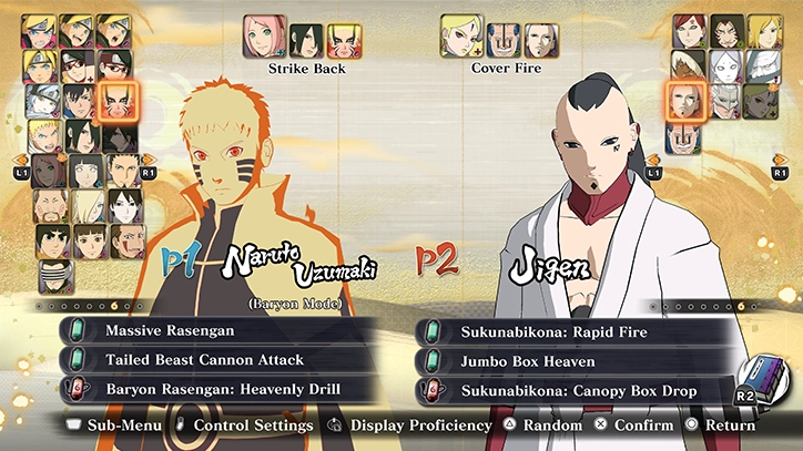A character selection screen in NARUTO X BORUTO Ultimate Ninja STORM CONNECTIONS.
