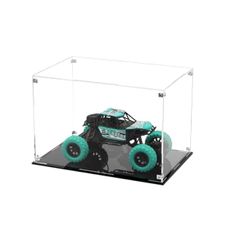 Kcgani Rectangle Clear Acrylic Boxes for Collectibles Display, Assemble Storage Box Action Figures Display Case with Black Base, Removable Dustproof Showcase for Toy Car Model Home Storage, 12x8x8In