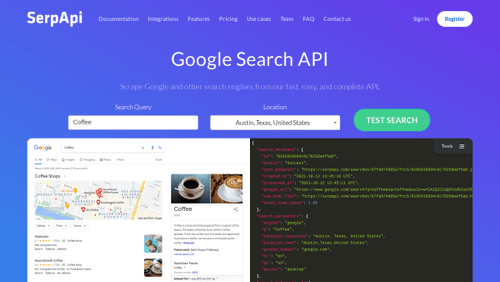SerpApi's website screenshot