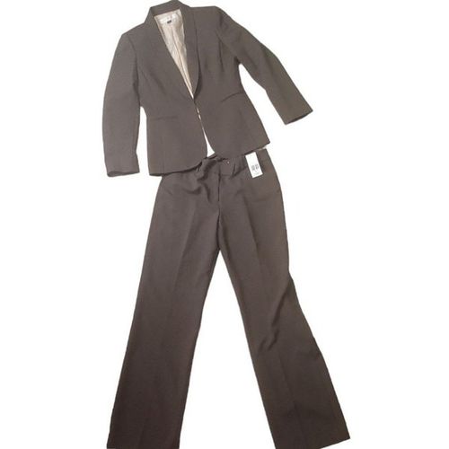 Tahari Womens Brown Pinstripe Pant Suit Blazer Dress pants Sz 6 NEW