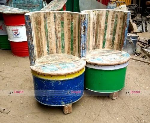 Industiral Iron Old Oil Barrel Drum Furniture Sofa Two Seater