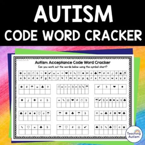 Preview of Free Autism Acceptance Code Word Cracker