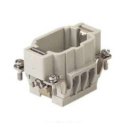 Rectangular Plug Insert, 6+PE, 12-26AWG, Crimp, 600V, 16A, Han E Series 
contact insert, male, HAN 6 E, crimp
6pol.+PE, max. 500V,16A