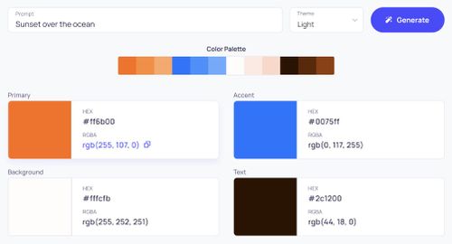 Color Palette Generated by AI
