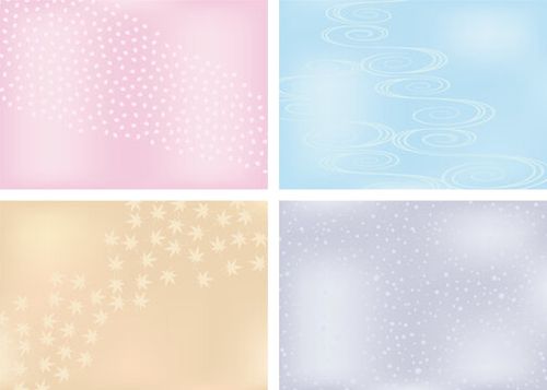春夏秋冬の背景素材。和風の四季。