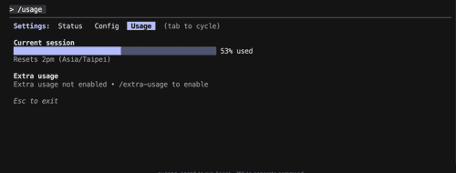 Claude Code -usage 指令