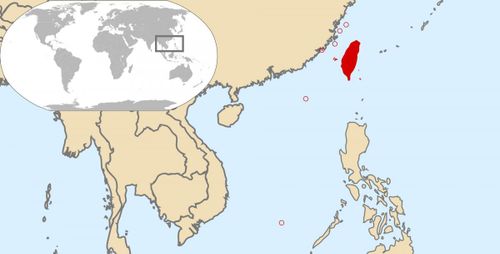 Taiwan country in world map