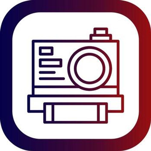 Instant Camera Line Gradient Round Corner Icon vector