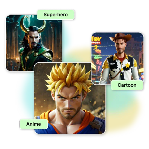 Man turned into Goku, Woody, and a fantasy monster using get random avatar API.
