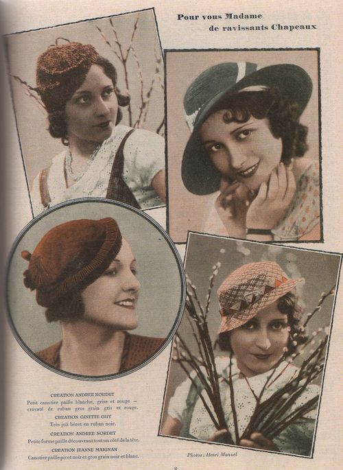 1930s fashion Hats, 1933.