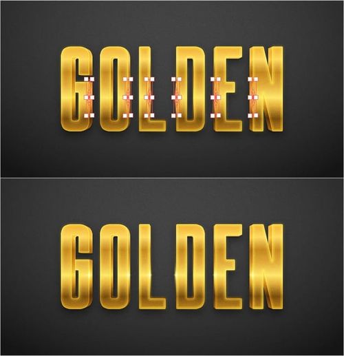 illustrator gold text sparks