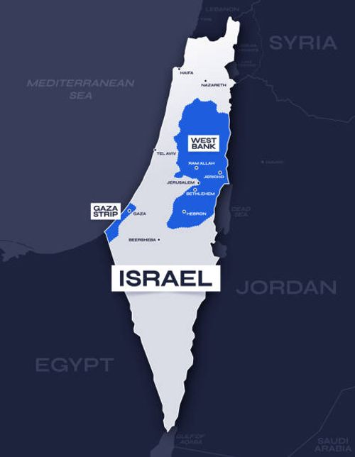 map of israel - palestine map stock illustrations