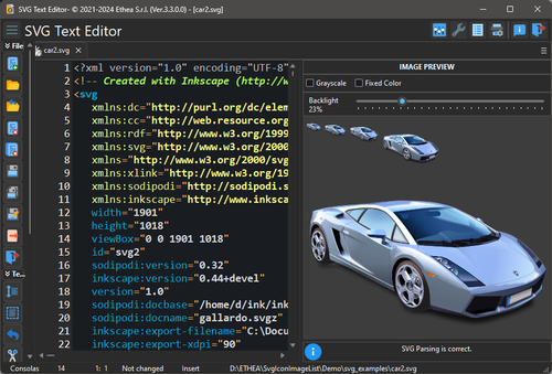 SVG Text Editor Dark