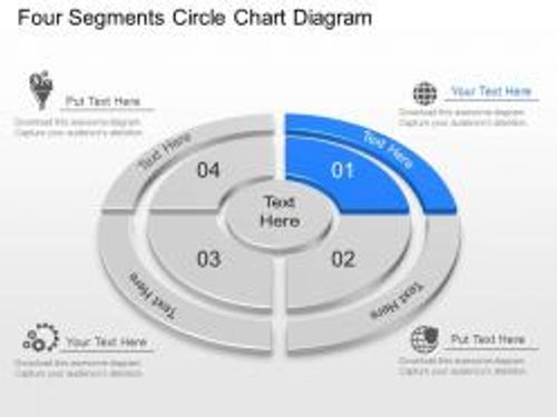 Lo four segments circle chart diagram powerpoint template
