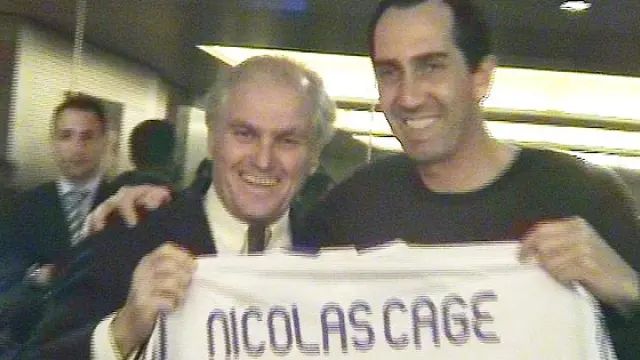 Ramón Calderón, posando junto al falso Nicolas Cage (Foto: Punto Radio).