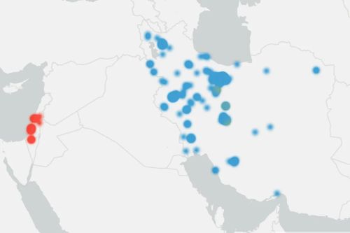 Map Shows Israel and Iran Missile Strikes