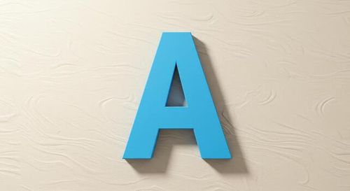 Letter A in Bold Blue Typography photo