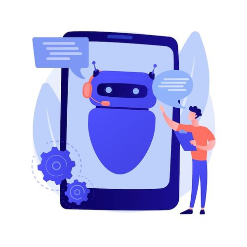 Free Vector dialog with chatbot. artificial intelligence reply to question. tech support, instant messaging, hotline operator. ai assistant. client bot consultant. vector isolated concept metaphor illustration.