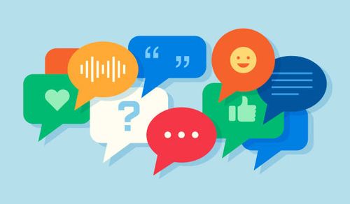 speech bubbles talking chatting discussing concept - online chat stock illustrations
