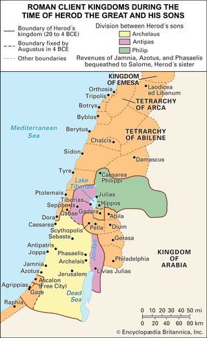Roman client kingdoms during the time of Herod the Great and his sons