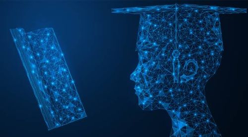 The concept of learning. A graduate student gets knowledge from a book. The concept of learning. A graduate student gets knowledge from a book. Low-poly design of interlocking lines and dots. Blue background. bachelor of science stock illustrations