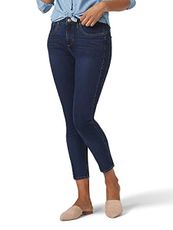 Lee Riders Women's Shape Illusions Side Panel Ankle Premium Jean (Anchor Dark Wash Size 22)