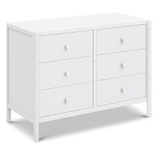 Davinci Birdie 6-Drawer Dresser with 9+ inch Drawer Extension in White, GREENGUARD Gold Certified