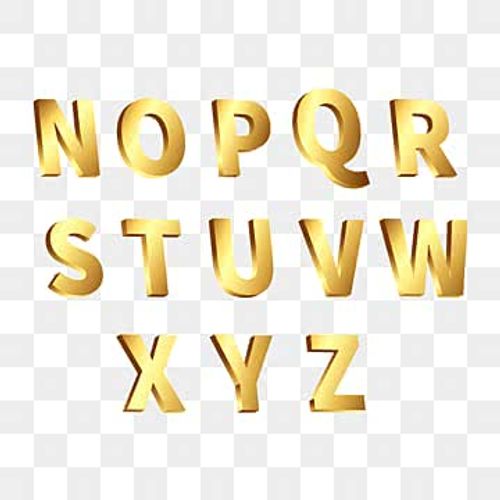 desenho dourado pacote de letras do alfabeto 3d png PNG