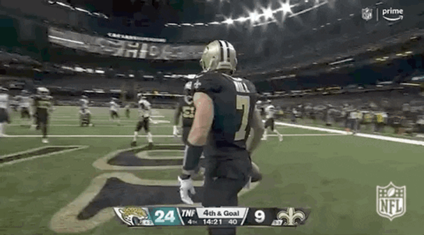 Taysom Hill Helmet Bump With Teammates GIF