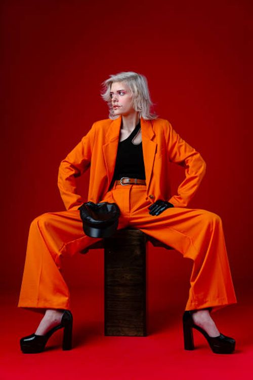 fashionable woman in suit - woman suit model stock pictures, royalty-free photos & images