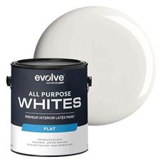 EVOLVE All Purpose Whites Paint & Primer, Flat (Snow Drift), 1 Gallon – Interior Latex, Excellent Touch-Up, High Hiding, Durable Paint for Walls & Ceilings