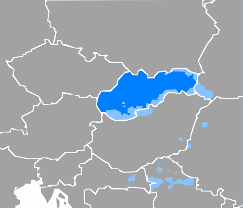 map of slovak language