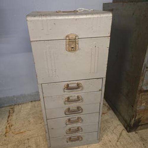 Vintage Metal 6 Drawer Filing Cabinet Top Opening Mid Century Office Filing Cabinet Shop Metal Cabinet